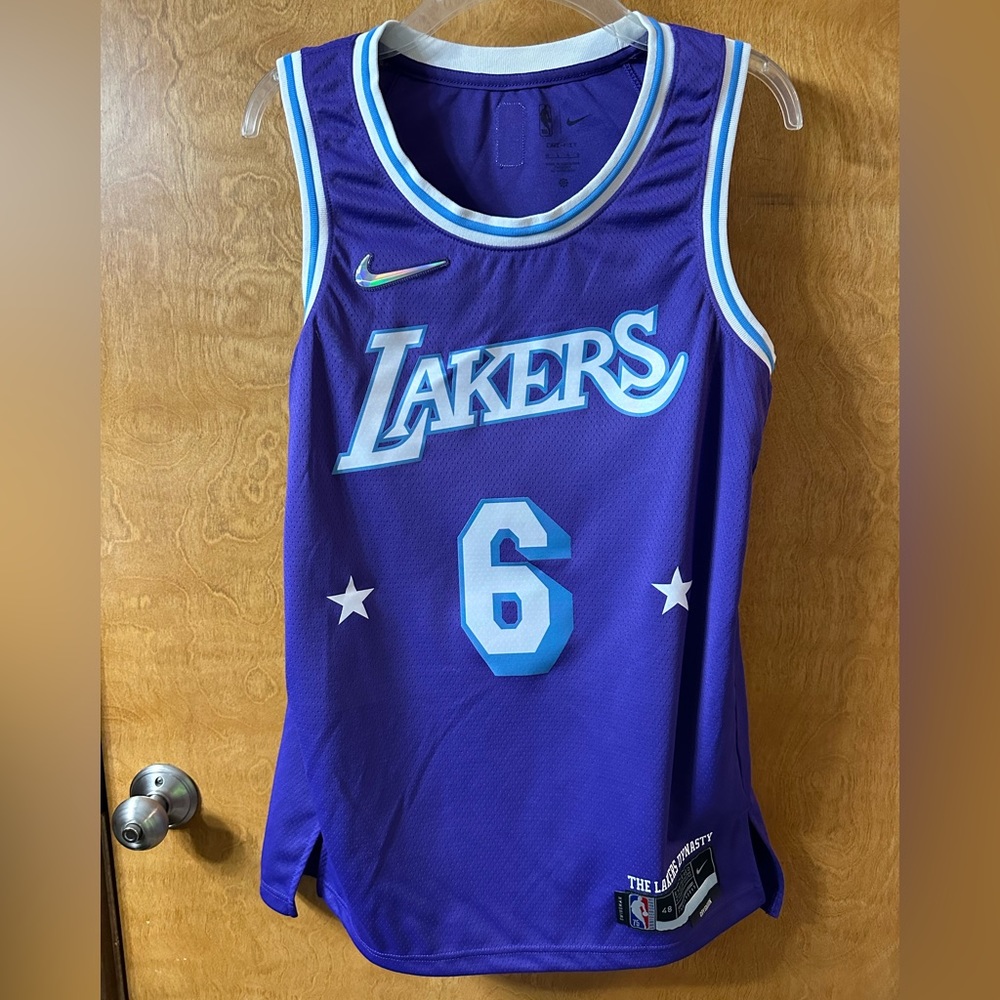 Nike LeBron James Mens Large Purple #6 LA Lakers Basketball Jersey